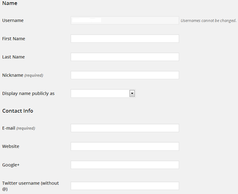 members Profile page