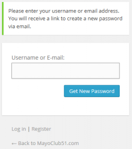 lost password log in