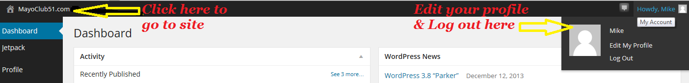 member account dashboard