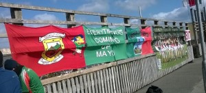 Everything's Coming Up Mayo banner in MacHale Park, Castlebar