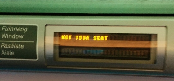 Reserved seating Irish rail "not your seat"