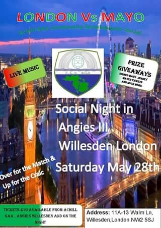 London v Mayo Achill GAA social in Angies bar Willesden