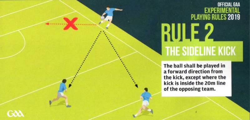 experimental rule changes for football in 2019-sideline kick